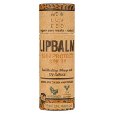 WE LUV ECO Lippenbalsam "Sun Protect" in Kartonhülse – Erhältlich bei Kornkiste, der nachhaltigen Unverpackt-Online-Foodcoop. Bio, plastikfrei und ökologisch verpackt im praktischen Mehrweg-Großgebinde. Lose und ressourcenschonend für gemeinschaftliches, bewusstes Einkaufen. Jetzt online bestellen!