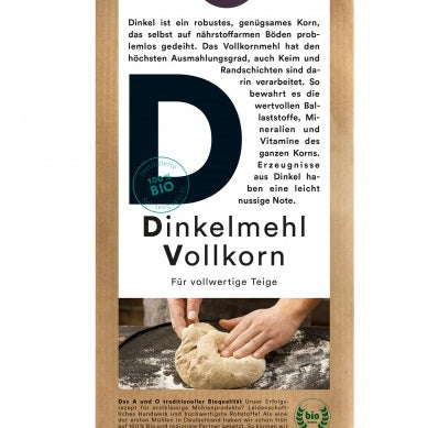 Verpackung Bio-Dinkel Mehl Vollkorn