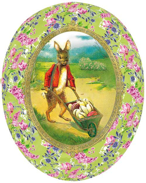 Osterei Füllei Nostalgie mit goldener Borte 25cm "Osterhase"